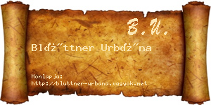 Blüttner Urbána névjegykártya